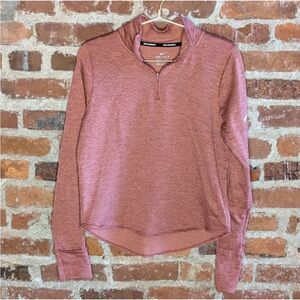 Nike‎ Running Small Dusty Pink Quarter Zip Pullover Sweater w/ Thumb Holes